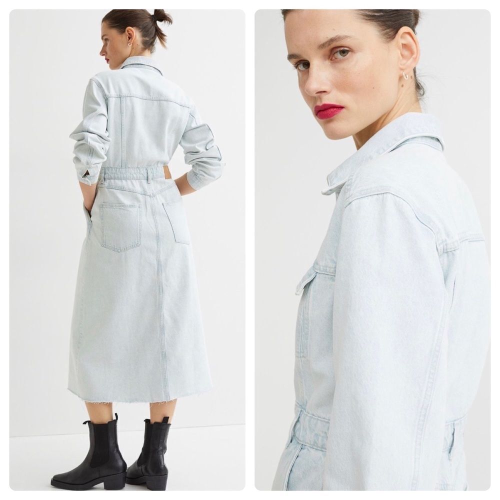 H&M Denim Dress Light Blue New - Picture 4 of 4